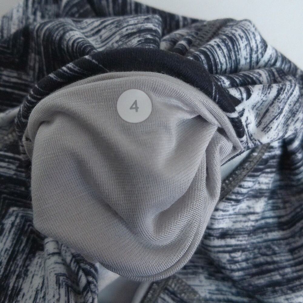 Lululemon Wunder Under Crop II Leggings Heat Wave Black White Full-On Luon Sz 4 - Picture 6 of 8